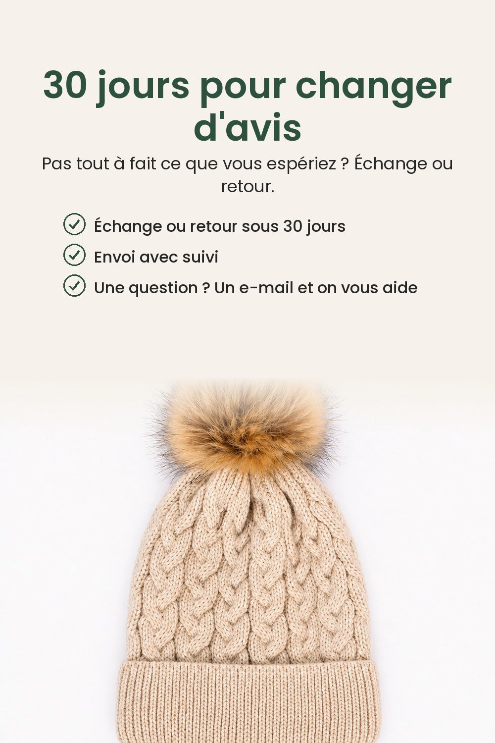 Bonnet en maille à pompon – 30 jours pour changer d&