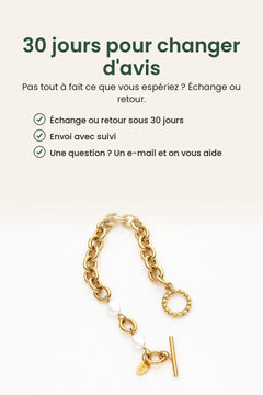 [fr] Bracelet à maillons et perles avec fermoir T – 30 jours pour changer d&