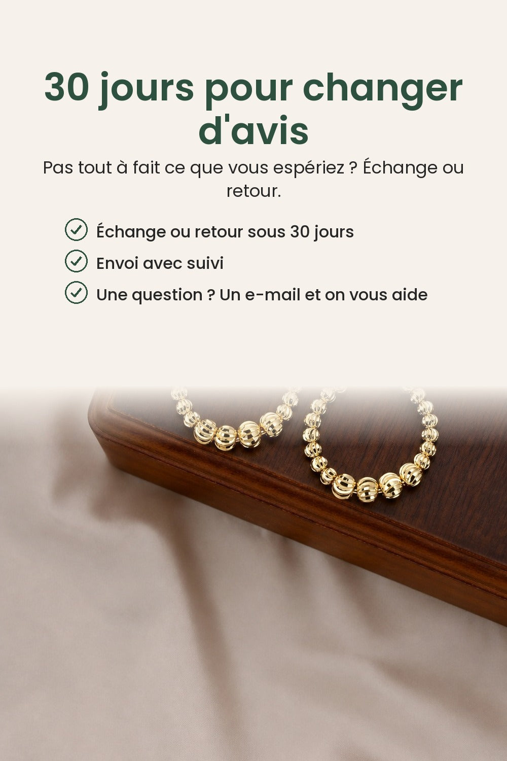 Créoles dorées à petites boules – 30 jours pour changer d&