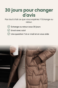 [fr] Manteau d’hiver doublé à capuche réglable – 30 jours pour changer d&