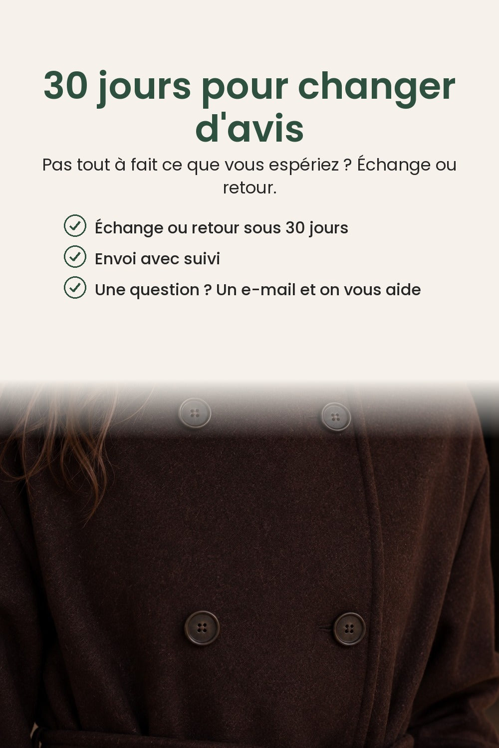Long trench-coat avec ceinture à la taille – 30 jours pour changer d&