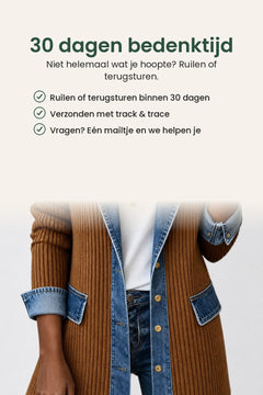 [nl] Denimjas met geribbelde brei-inzetstukken – 30 dagen bedenktijd