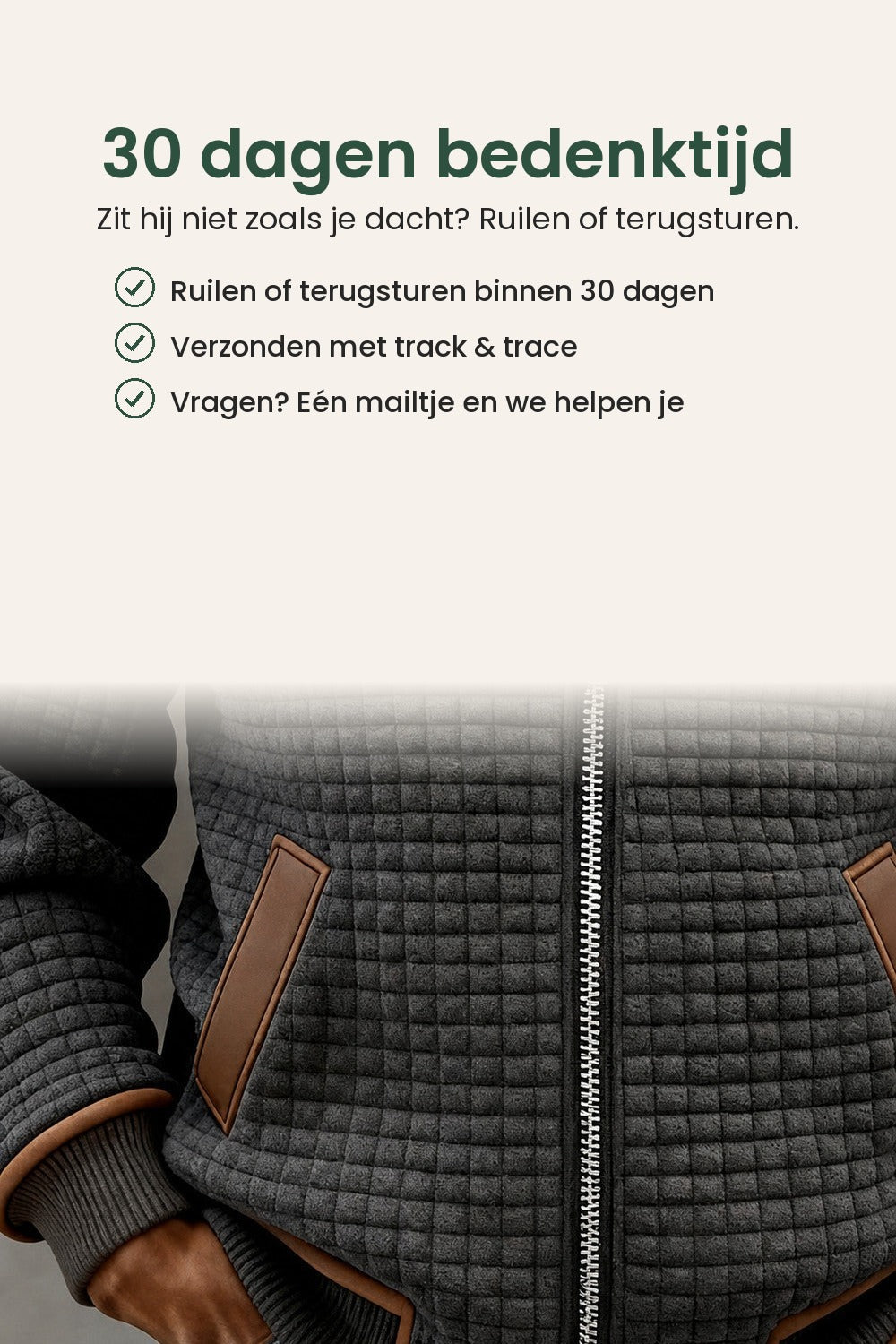 [nl] Gewatteerde jas met kap en sherpavoering – 30 dagen bedenktijd
