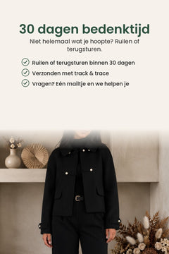 [nl] Kort vestje met parelknopen en brede kraag – 30 dagen bedenktijd