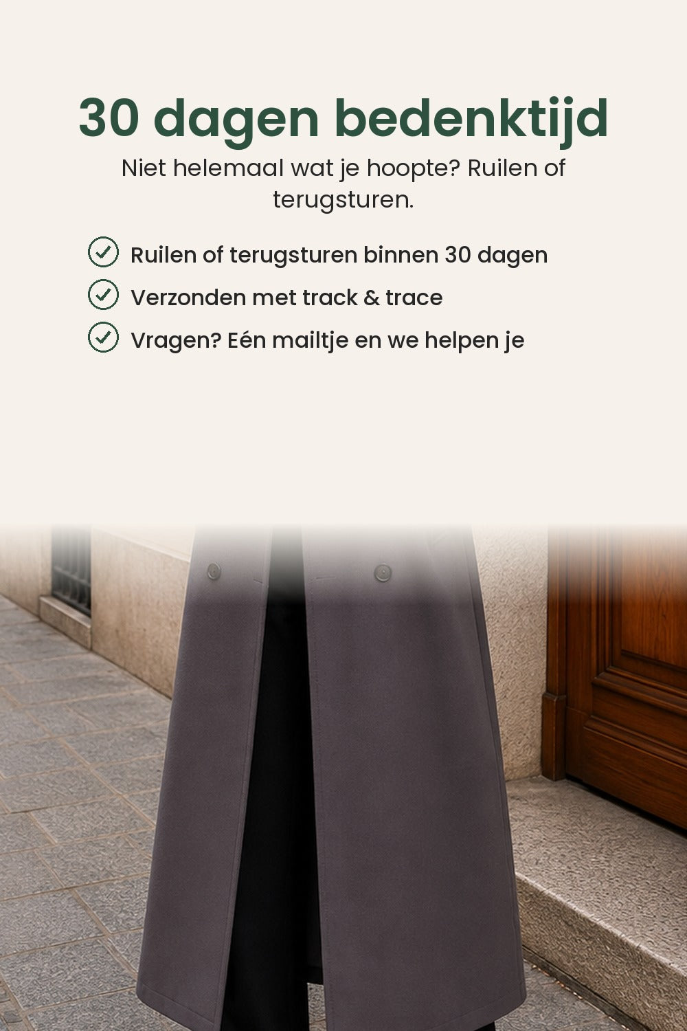 [nl] Klassieke jas met reverskraag en dubbele knopenrij – 30 dagen bedenktijd