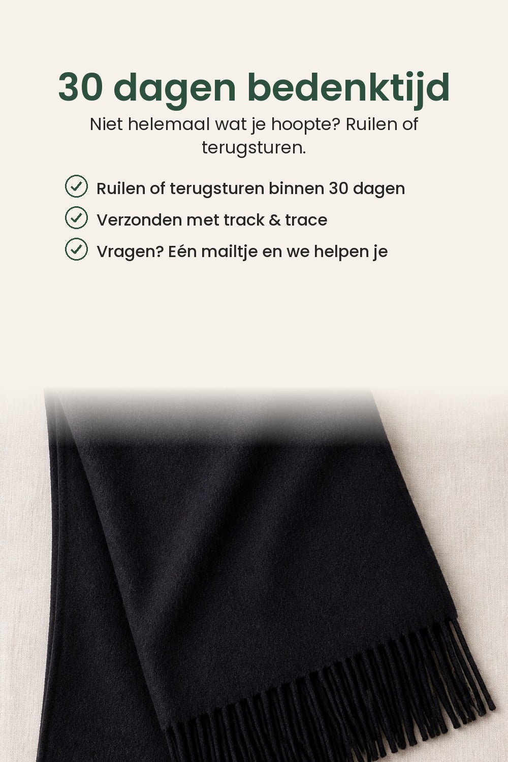 Zachte sjaal met franjes – 30 dagen bedenktijd