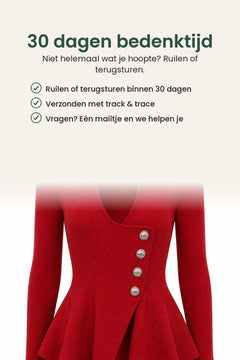 [nl] Elegante asymmetrische geribde peplum-top – 30 dagen bedenktijd