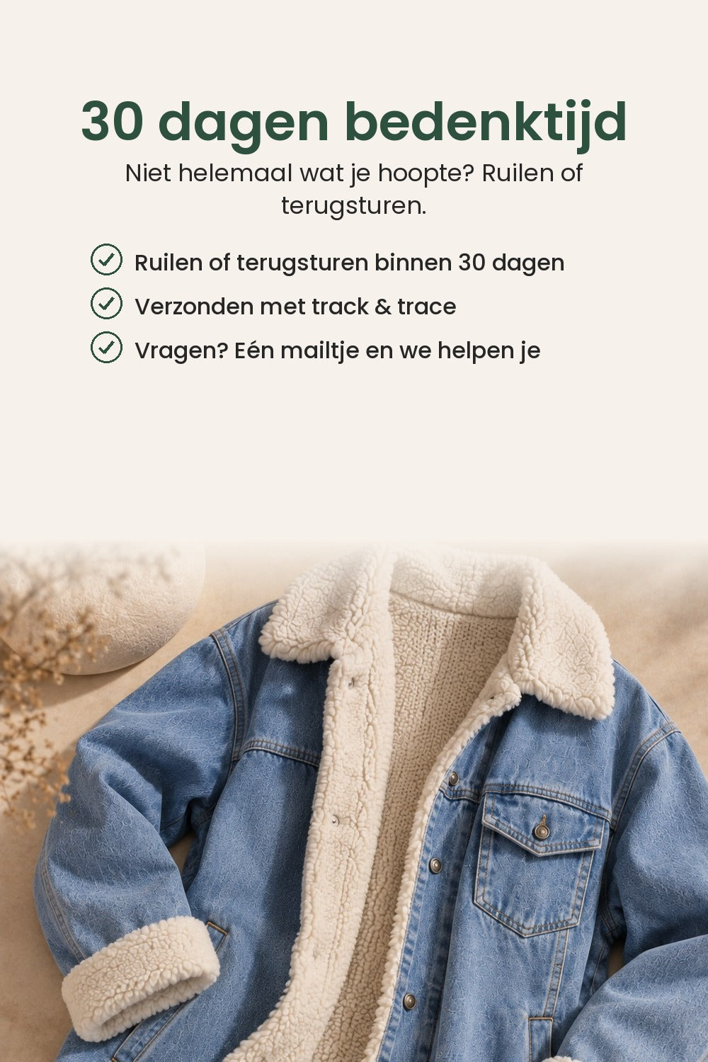 [nl] Lange spijkerjas met teddykraag – 30 dagen bedenktijd
