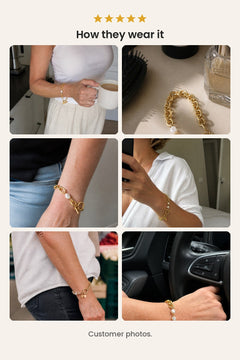 [en] Pearl Link Bracelet with Toggle Clasp – customer photos