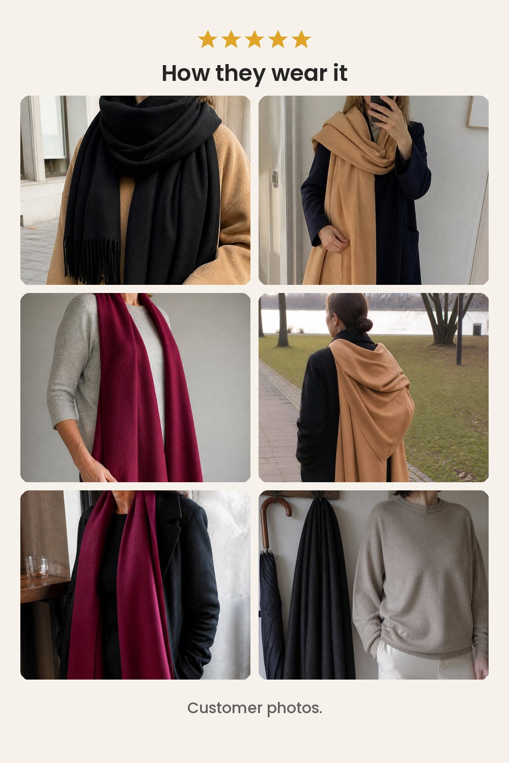 Soft Fringed Scarf – customer photos
