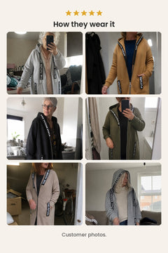 [en] Long cardigan with hood – customer photos
