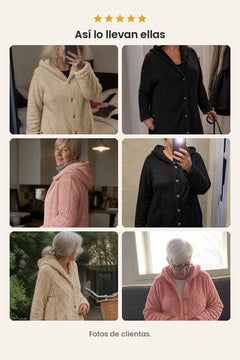[es] Chaqueta de peluche con capucha y trenzado – fotos de clientas