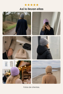 [es] Gorro de punto liso – fotos de clientas