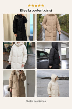 [fr] Manteau d’hiver long matelassé à capuche – photos de clientes