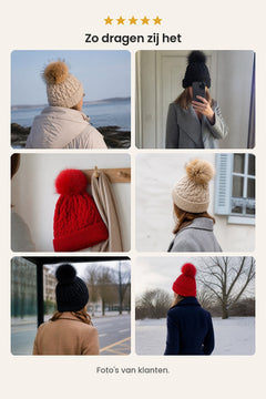 [nl] Gebreide muts met pompon – foto&