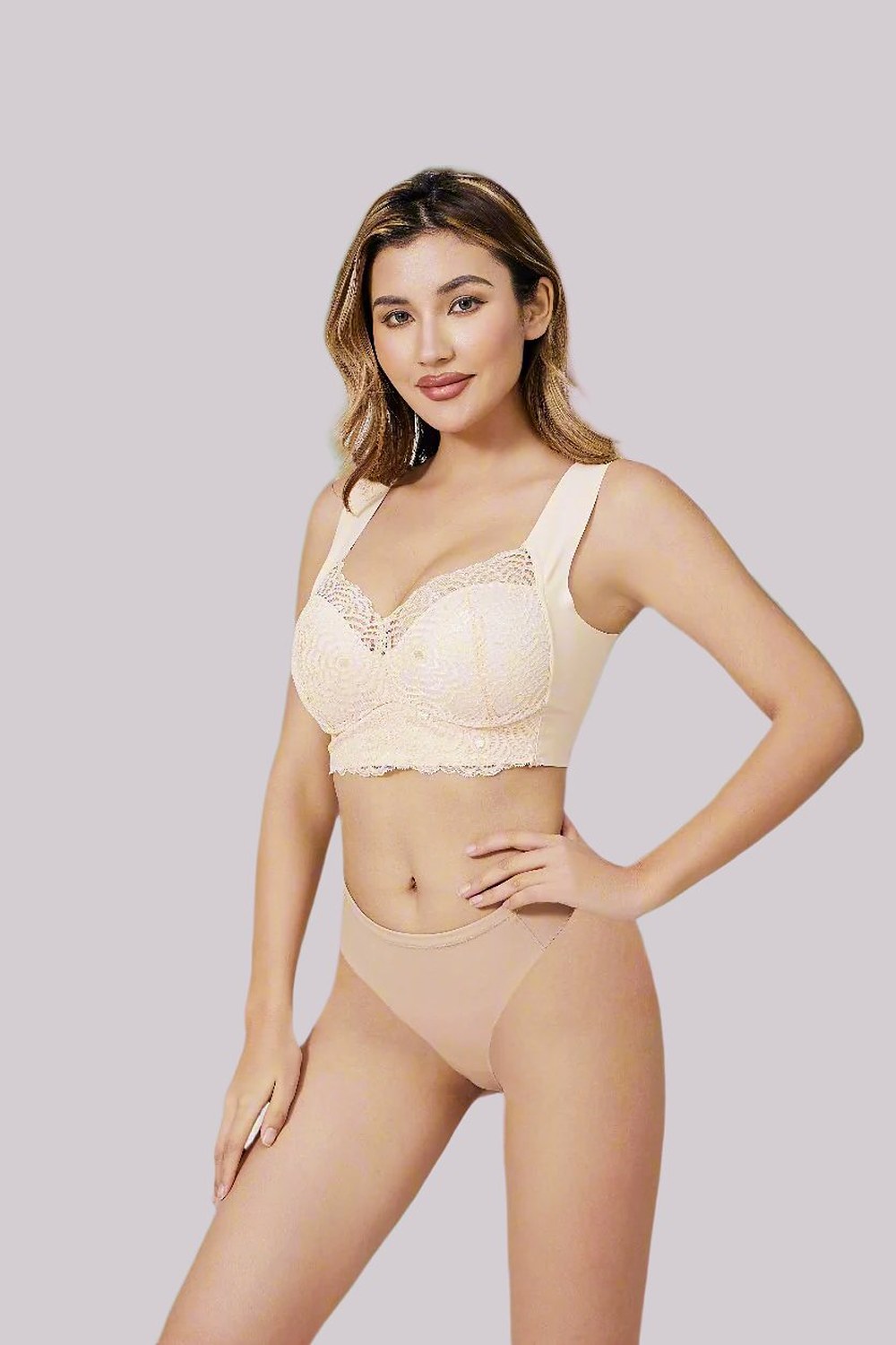 Lieke Kanten Comfort-bh in Beige – vooraanzicht