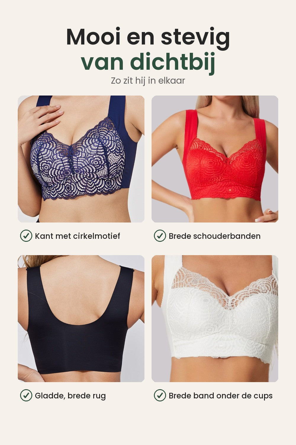 Lieke Kanten Comfort-bh – verkoopbeeld: details van dichtbij