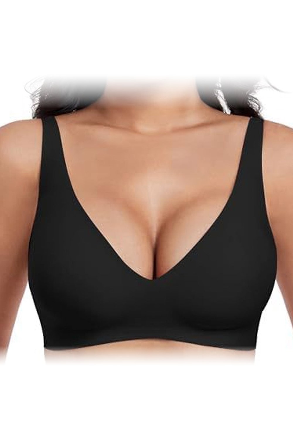 Marit Draadloze Push-up Bh in Zwart – vooraanzicht