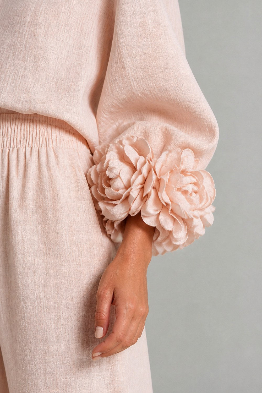 Maud Set met Rozenmouw in Roze – stoffen rozen rond de pols