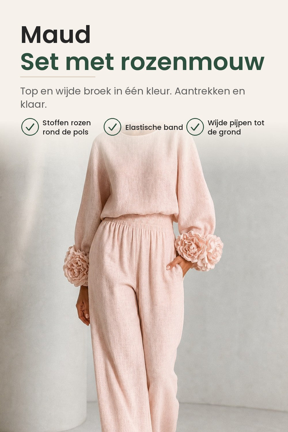 Maud Set met Rozenmouw – verkoopbeeld: in één keer netjes aangekleed