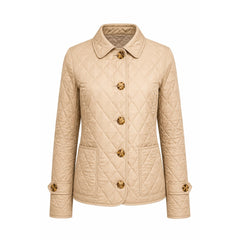gewatteerd jasje in camel, los op wit