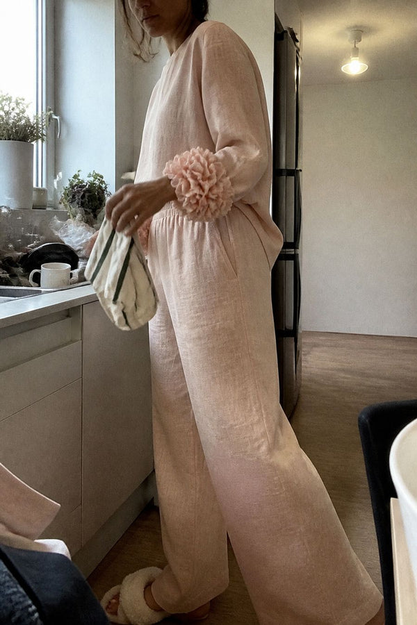 Isabel G. · Tweedelige set met bloemmanchetten