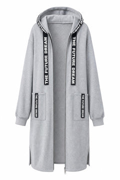 Roos Lange Vest met Kap in Grijs – productfoto zonder model