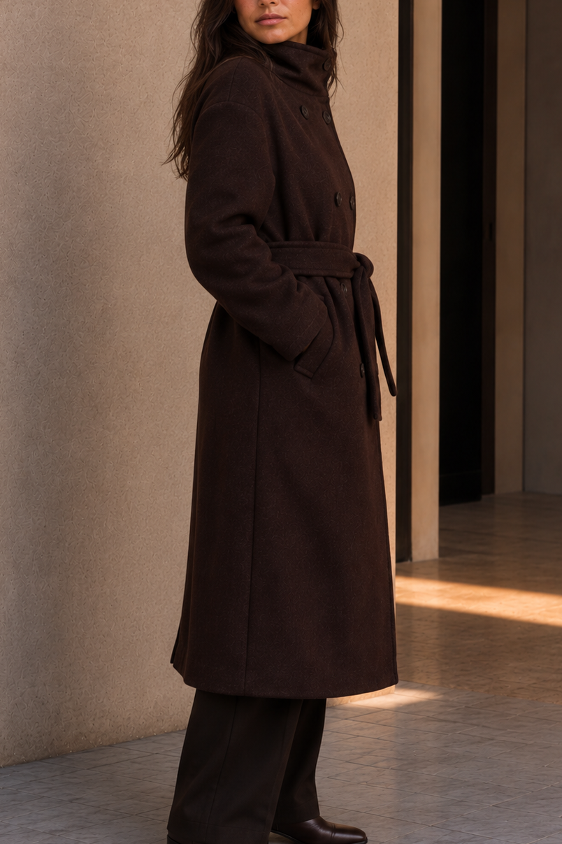Trenchcoat dames in het cognacbruin, kreukvrije polyester – Nora Janne